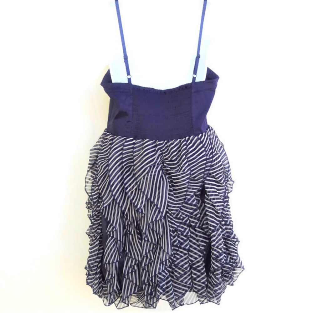 NEW Romeo Juliet Couture Dress Cocktail Ruffled Smocked Back Adj Straps  L - Picture 3 of 7